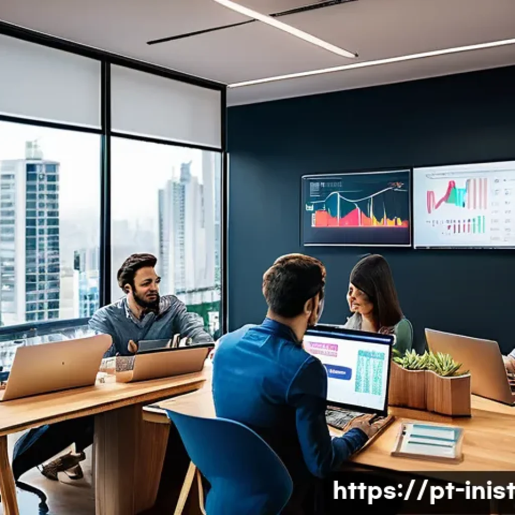 시드 투자 선별을 위한 시장 동향 파악 - A modern startup office in São Paulo, Brazil, showing a diverse team of young entrepreneurs collabor...