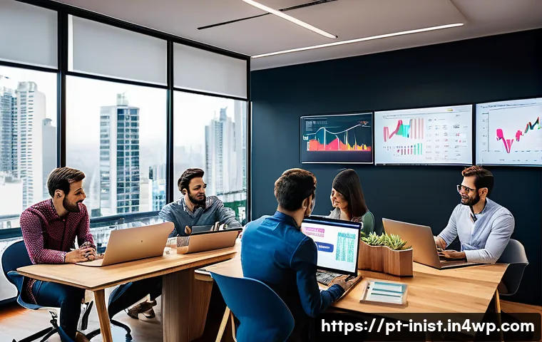 시드 투자 선별을 위한 시장 동향 파악 - A modern startup office in São Paulo, Brazil, showing a diverse team of young entrepreneurs collabor...