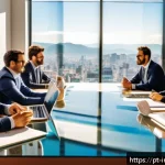 Home 20 시드 투자 기업의 지배 구조 평가 - A modern startup boardroom scene in São Paulo, Brazil, featuring a diverse group of professional fou...